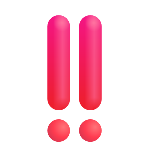 Double Exclamation Mark on Microsoft 3D