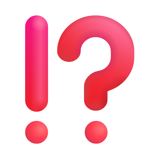 Exclamation Question Mark on Microsoft 3D