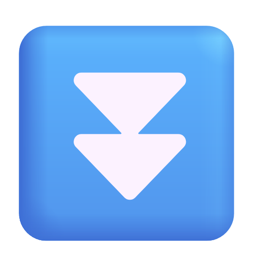 Black Down-pointing Double Triangle on Microsoft 3D