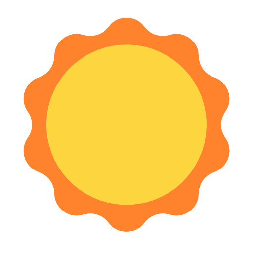 Black Sun With Rays on Microsoft Fluent