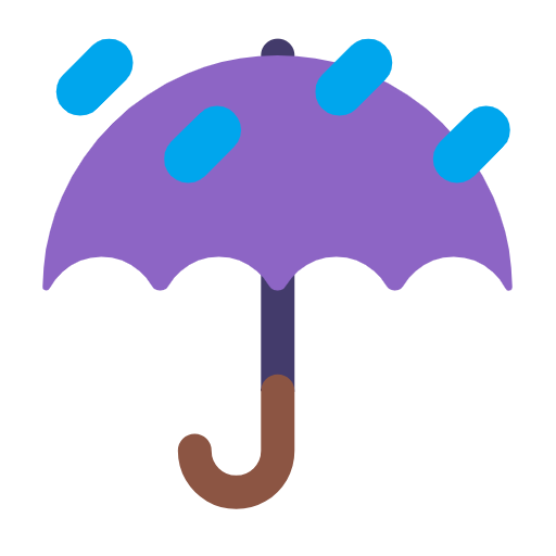 Umbrella With Rain Drops on Microsoft Fluent