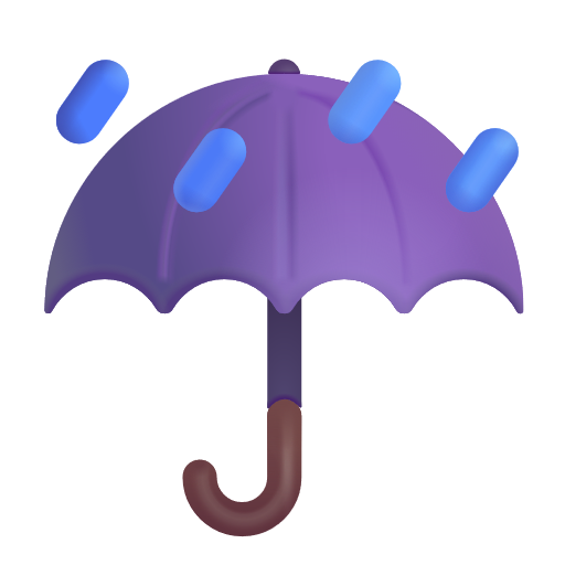Umbrella With Rain Drops on Microsoft 3D