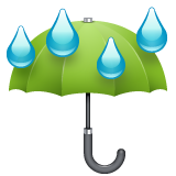 Umbrella With Rain Drops on WhatsApp