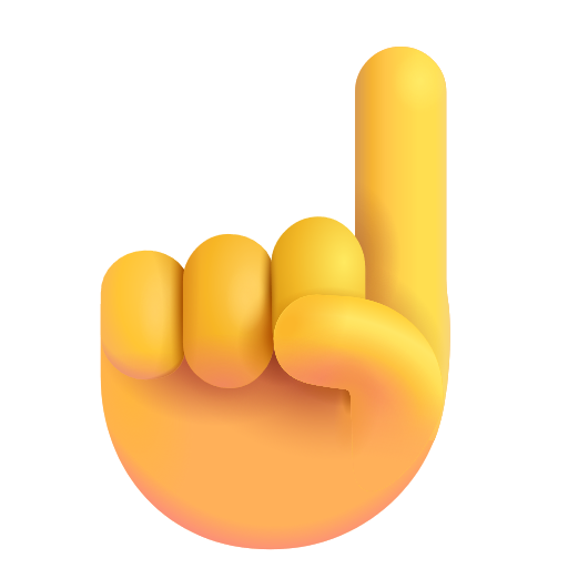 White Up Pointing Index on Microsoft 3D