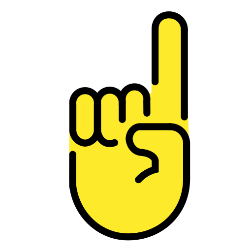 White Up Pointing Index on OpenMoji