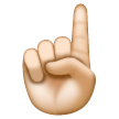 White Up Pointing Index: Light Skin Tone on Samsung