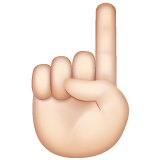 White Up Pointing Index: Light Skin Tone on WhatsApp