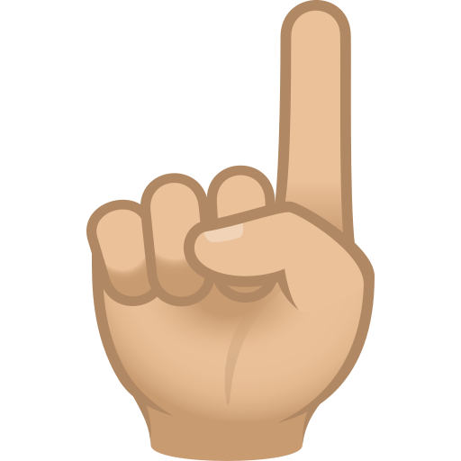 White Up Pointing Index: Medium-Light Skin Tone on JoyPixels
