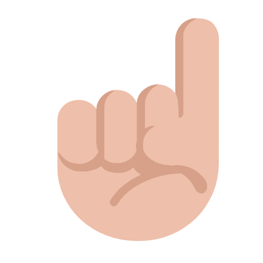 White Up Pointing Index: Medium-Light Skin Tone on Microsoft Fluent