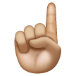 White Up Pointing Index: Medium-Light Skin Tone on Samsung