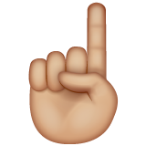 White Up Pointing Index: Medium-Light Skin Tone on WhatsApp