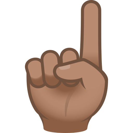 White Up Pointing Index: Medium Skin Tone on JoyPixels