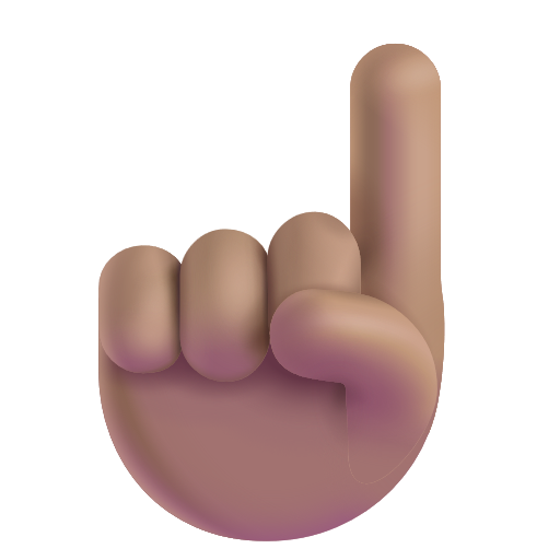 White Up Pointing Index: Medium Skin Tone on Microsoft 3D