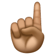 White Up Pointing Index: Medium Skin Tone on Samsung
