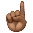 White Up Pointing Index: Medium-Dark Skin Tone on Samsung