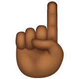 White Up Pointing Index: Medium-Dark Skin Tone on WhatsApp