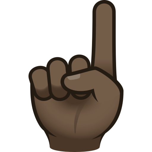White Up Pointing Index: Dark Skin Tone on JoyPixels