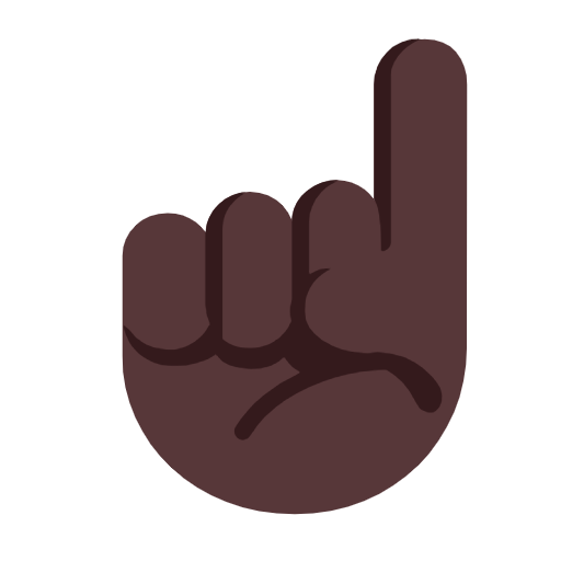White Up Pointing Index: Dark Skin Tone on Microsoft Fluent