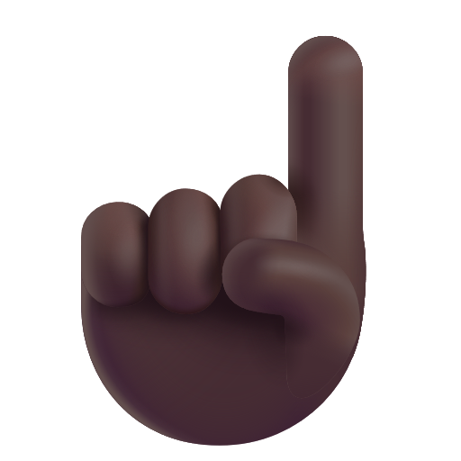 White Up Pointing Index: Dark Skin Tone on Microsoft 3D