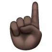 White Up Pointing Index: Dark Skin Tone on Samsung
