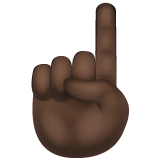 White Up Pointing Index: Dark Skin Tone on WhatsApp