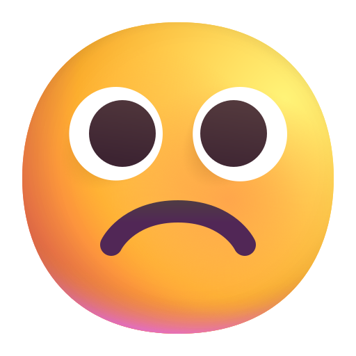Frowning Face on Microsoft 3D
