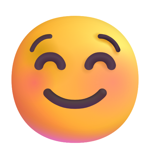White Smiling Face on Microsoft 3D