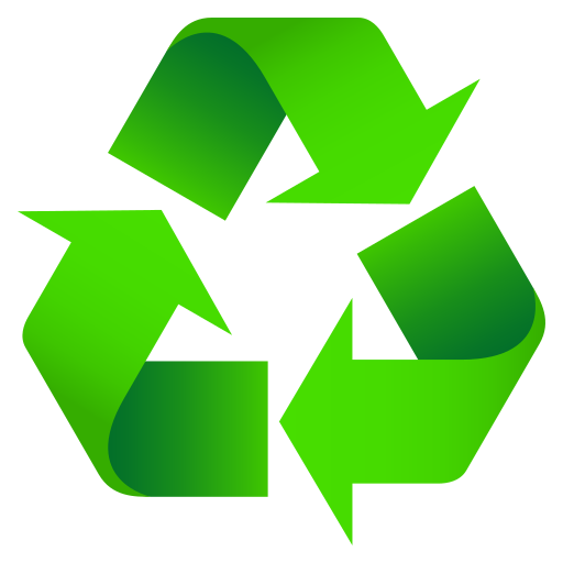 Black Universal Recycling Symbol on JoyPixels