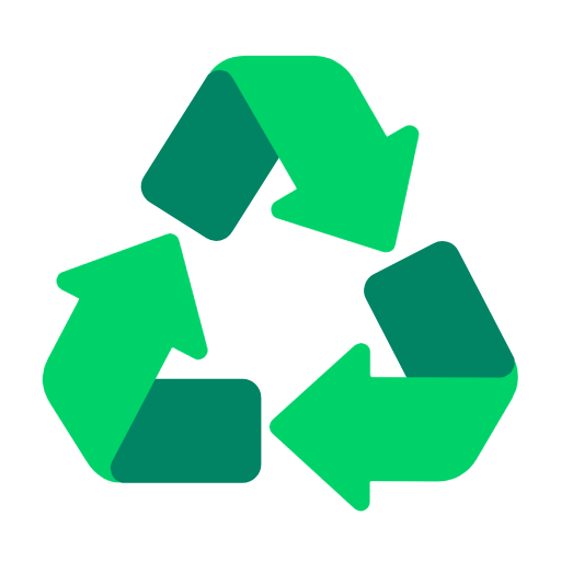 Black Universal Recycling Symbol on Microsoft Fluent