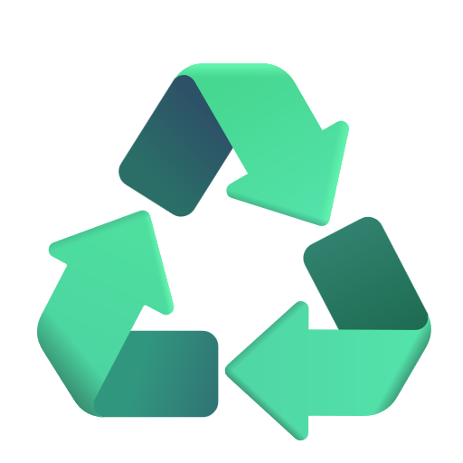Black Universal Recycling Symbol on Microsoft 3D