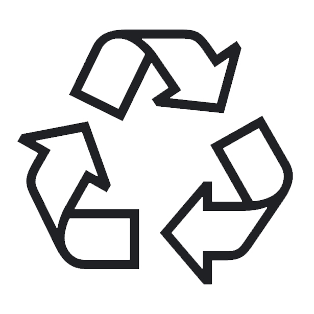 Black Universal Recycling Symbol on Noto Emoji