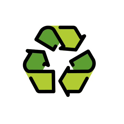 Black Universal Recycling Symbol on OpenMoji