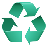 Black Universal Recycling Symbol on WhatsApp