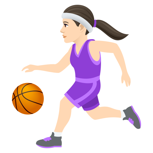 Woman Bouncing Ball: Light Skin Tone on JoyPixels
