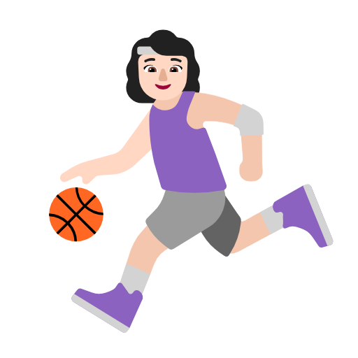 Woman Bouncing Ball: Light Skin Tone on Microsoft Fluent