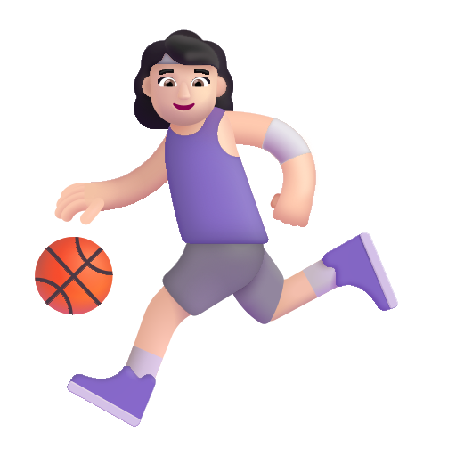 Woman Bouncing Ball: Light Skin Tone on Microsoft 3D