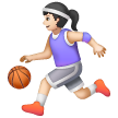 Woman Bouncing Ball: Light Skin Tone on Samsung