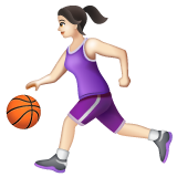 Woman Bouncing Ball: Light Skin Tone on WhatsApp