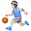 Man Bouncing Ball: Light Skin Tone on Samsung