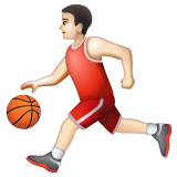 Man Bouncing Ball: Light Skin Tone on WhatsApp