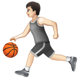 Person Bouncing Ball: Light Skin Tone on WhatsApp