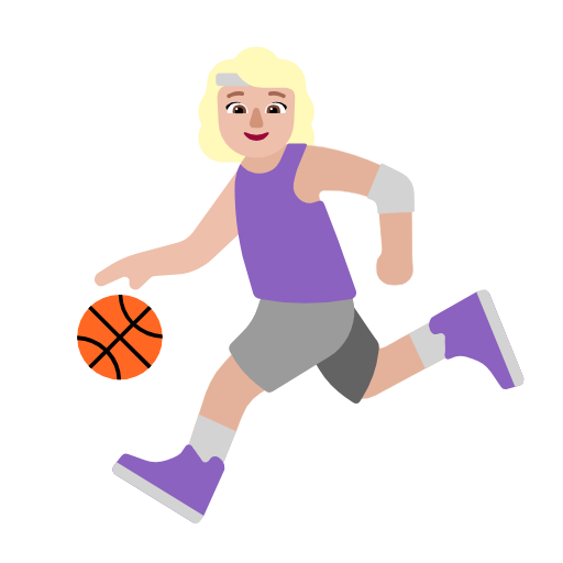 Woman Bouncing Ball: Medium-Light Skin Tone on Microsoft Fluent