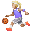 Woman Bouncing Ball: Medium-Light Skin Tone on Samsung