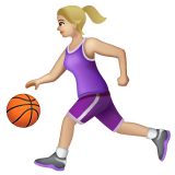 Woman Bouncing Ball: Medium-Light Skin Tone on WhatsApp