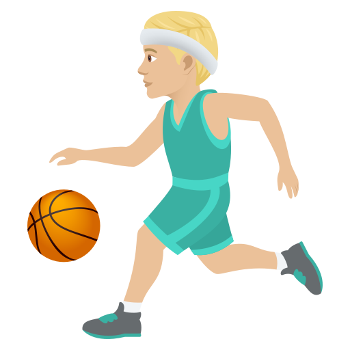 Man Bouncing Ball: Medium-Light Skin Tone on JoyPixels