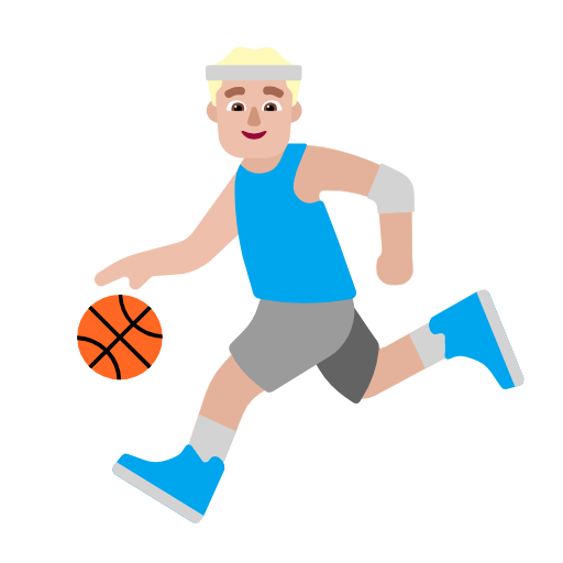 Man Bouncing Ball: Medium-Light Skin Tone on Microsoft Fluent