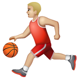 Man Bouncing Ball: Medium-Light Skin Tone on WhatsApp