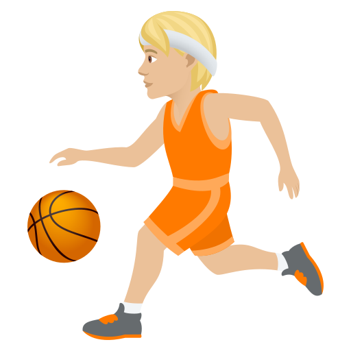 Person Bouncing Ball: Medium-Light Skin Tone on JoyPixels