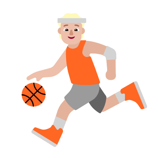 Person Bouncing Ball: Medium-Light Skin Tone on Microsoft Fluent