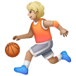 Person Bouncing Ball: Medium-Light Skin Tone on Samsung